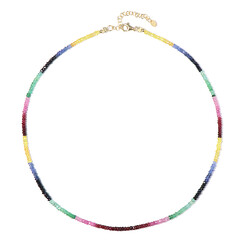 Collana in argento con Zaffiro Fancy