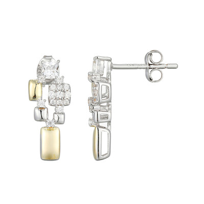 Orecchini in argento con Topazio Bianco (Adela Silber)