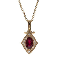Collana in oro con Rubino Mozambico AAA (CIRARI)