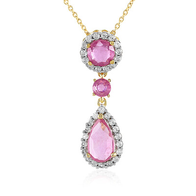 Collana in argento con Zaffiro Rosa del Madagascar