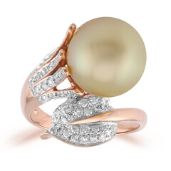Anello in oro con Perla Dorata dei Mari del Sud Kabira (TPC)