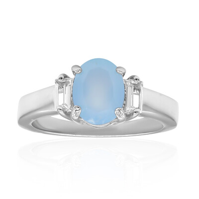 Anello in argento con Calcedonio Acqua