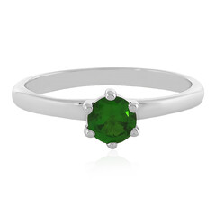 Anello in argento con Diopside Russo