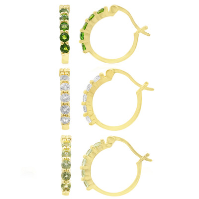 Orecchini in argento con Diopside Russo