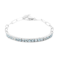 Bracciale in argento con Topazio Blu Cielo