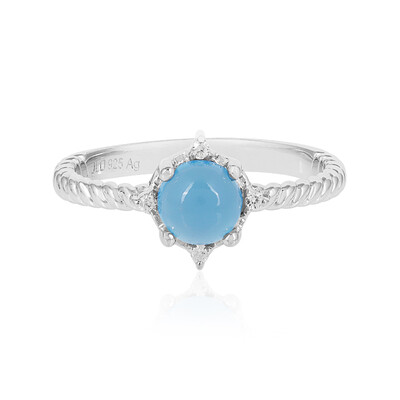 Anello in argento con Calcedonio Blu