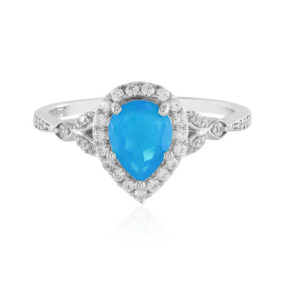 Anello in argento con Opale Blu dell'Etiopia