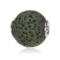 Ciondolo in argento con Lava Verde