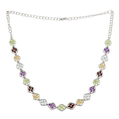 Collana in argento con Granato Mozambico