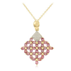 Collana in oro con Zaffiro Padparadscha (non riscaldato) (AMAYANI)