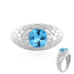 Anello in argento con Topazio Blu Svizzero (de Melo)