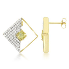 Orecchini placcati in oro con Apatite Gialla