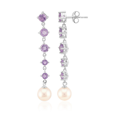 Orecchini in argento con Perla d'Acqua Dolce Bianca