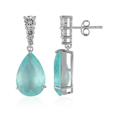 Orecchini in argento con Quarzo blu pastello