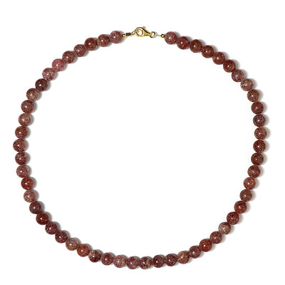 Collana in argento con Quarzo Fragola