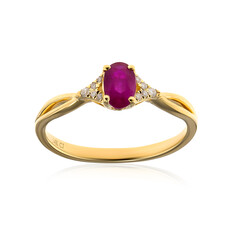 Anello in oro con Rubino Mozambico AAA (CIRARI)