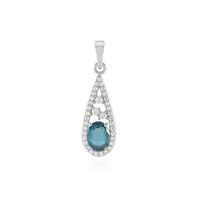 Ciondolo in argento con Cianite Blu Foglia di Tè