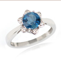 Anello in argento con Topazio Blu Londra