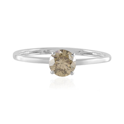 Anello in platino con Diamante Champagne I2