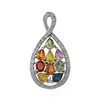 Ciondolo in argento con Zaffiro Fancy