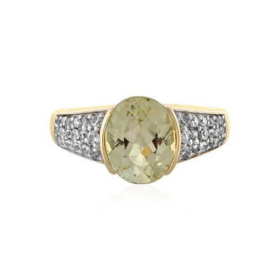 Anello in oro con Kunzite Canarino