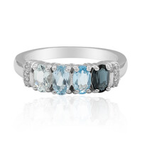 Anello in argento con Topazio Blu Londra