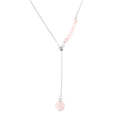 Collana in argento con Quarzo Rosa