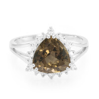 Anello in argento con Quarzo Fumè