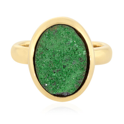Anello placcato in oro con Uvarovite