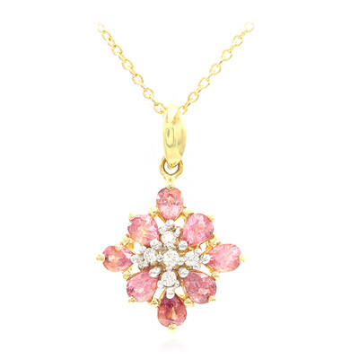 Collana in oro con Zaffiro Padparadscha (non riscaldato) (AMAYANI)