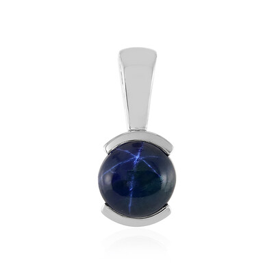 Ciondolo in argento con Zaffiro Stellato Blu