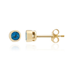 Orecchini in oro con Apatite Blu Neon