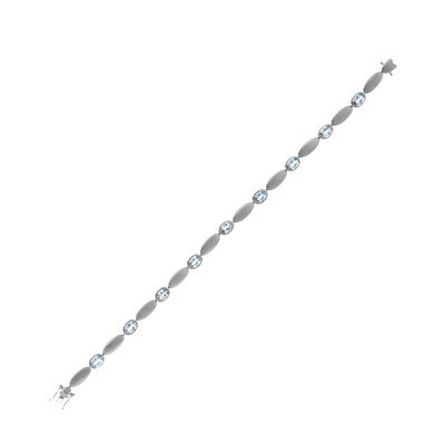 Bracciale in platino con Acquamarina Santa Maria (CUSTODANA)