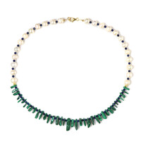 Collana in argento con Malachite (Riya)