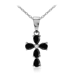 Collana in argento con Zaffiro Nero