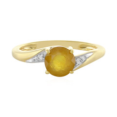 Anello in argento con Zaffiro Giallo del Madagascar