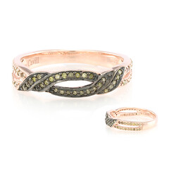 Anello placcato in oro con Diamante Fancy