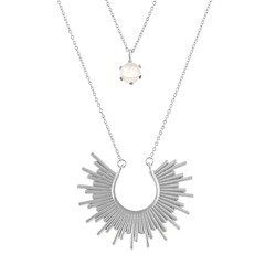 Collana in argento con Quarzo Rosa