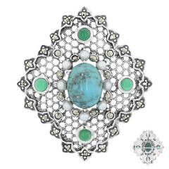 Spilla in argento con Turchese