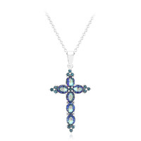 Collana in argento con Quarzo Mistico Blu