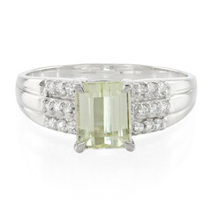 Anello placcato in platino con Kunzite Canarino