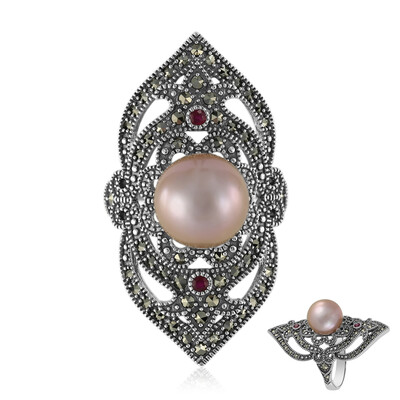 Anello in argento con Perla Ming (Annette classic)