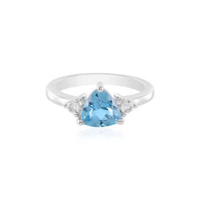 Anello in argento con Topazio Blu Svizzero