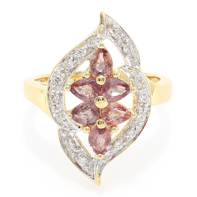 Anello in oro con Zaffiro Padparadscha (non riscaldato) (AMAYANI)