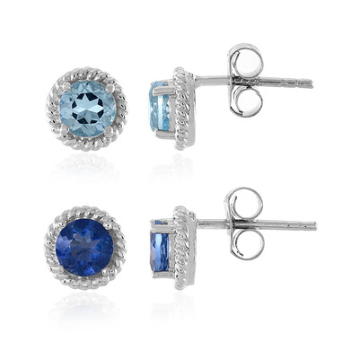 Set orecchini in argento con Fluorite Cangiante e Topazio Blu Cielo