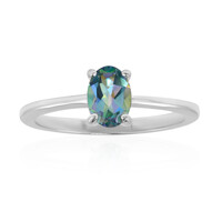 Anello in argento con Topazio Mistico Verde Blu