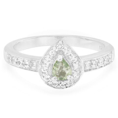 Anello in argento con Zaffiro Verde