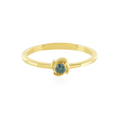 Anello in argento con Diamante Blu I3