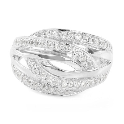 Anello in argento con Zaffiro Bianco
