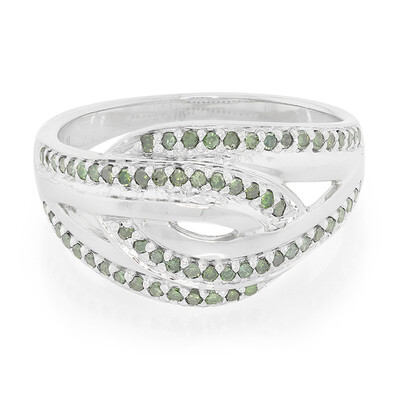 Anello placcato in platino con Diamante Fancy